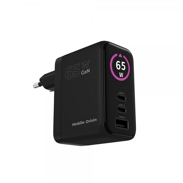 Mobile Origin Oplader med Display GaN 65W