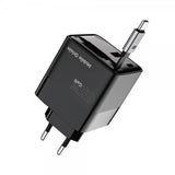Mobile Origin Oplader med Display GaN 65W indbygget USB-C Kabel