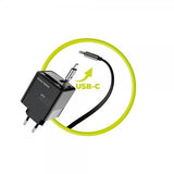 Mobile Origin Oplader med Display GaN 65W indbygget USB-C Kabel