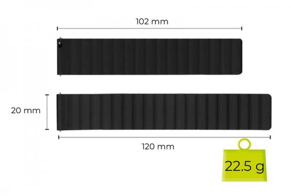 Mobile Origin Samsung Galaxy Watch 20mm Armbånd Easy Strap Sort