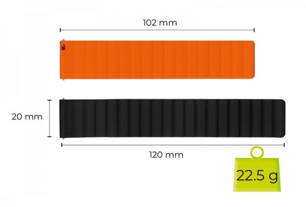 Mobile Origin Samsung Galaxy Watch 20mm Armbånd Easy Strap Sort Orange