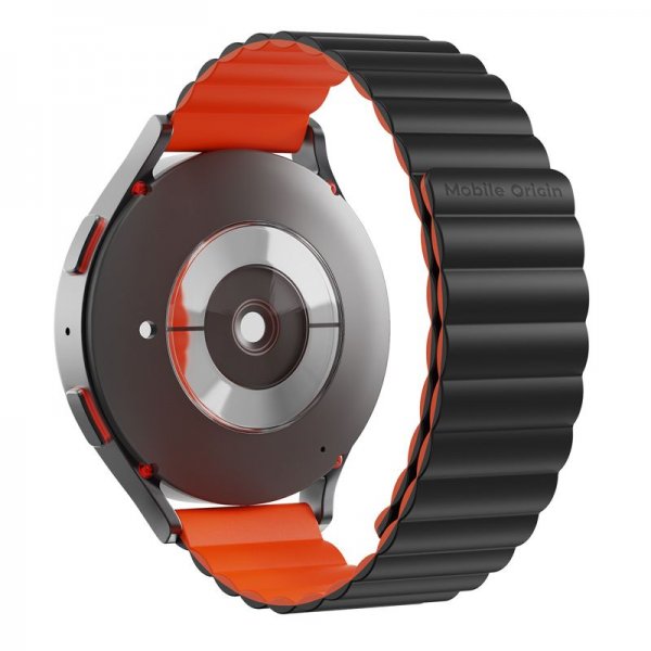 Mobile Origin Samsung Galaxy Watch 20mm Armbånd Easy Strap Sort Orange