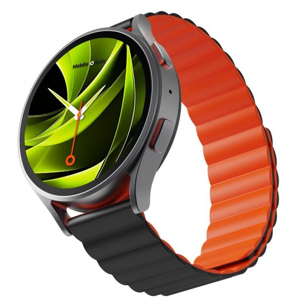 Mobile Origin Samsung Galaxy Watch 20mm Armbånd Easy Strap Sort Orange