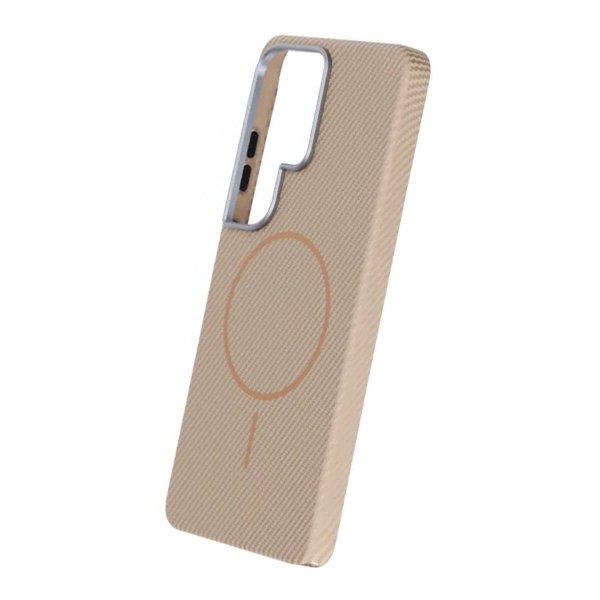 Samsung Galaxy S26 Ultra Cover Kulfibermønster MagSafe Guld