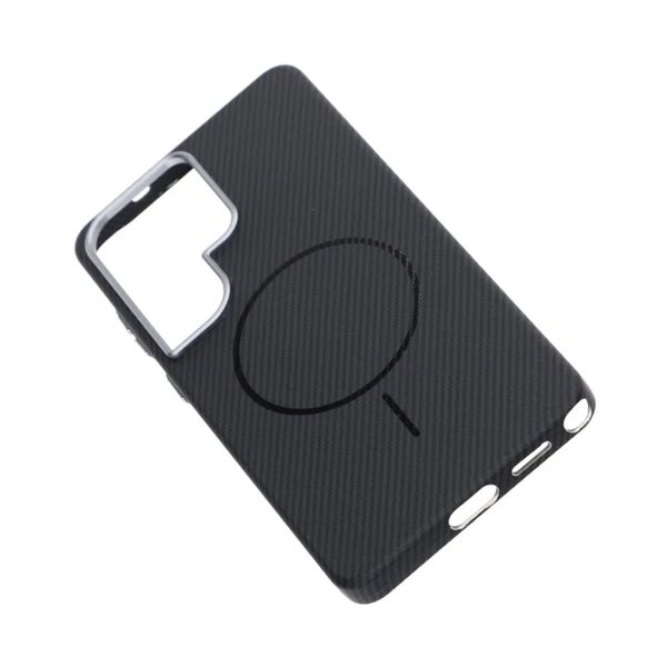 Samsung Galaxy S26 Ultra Cover Kulfiber Mønster MagSafe Sort
