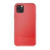 iPhone 11 Pro Max Cover Kulfibermønster Rød