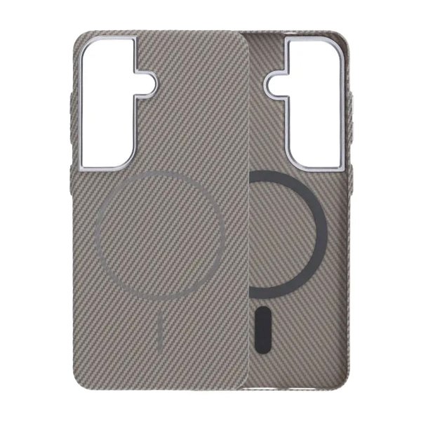 Samsung Galaxy S26 Plus Cover Kulfibermønster MagSafe Grå