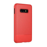Samsung Galaxy S10E Cover Kulfibermønster Rød