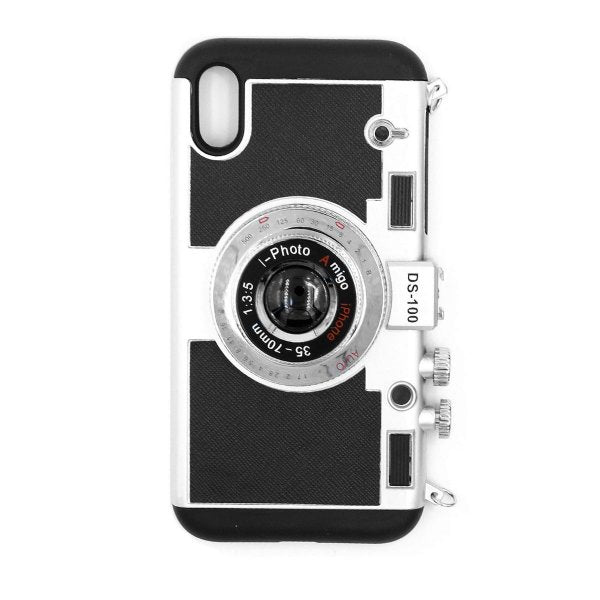 iPhone Xs Max Cover Silikone Kameramotiv Sort