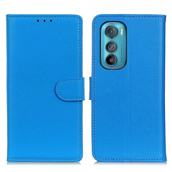 Motorola Edge 30 Etui Litchi Blå