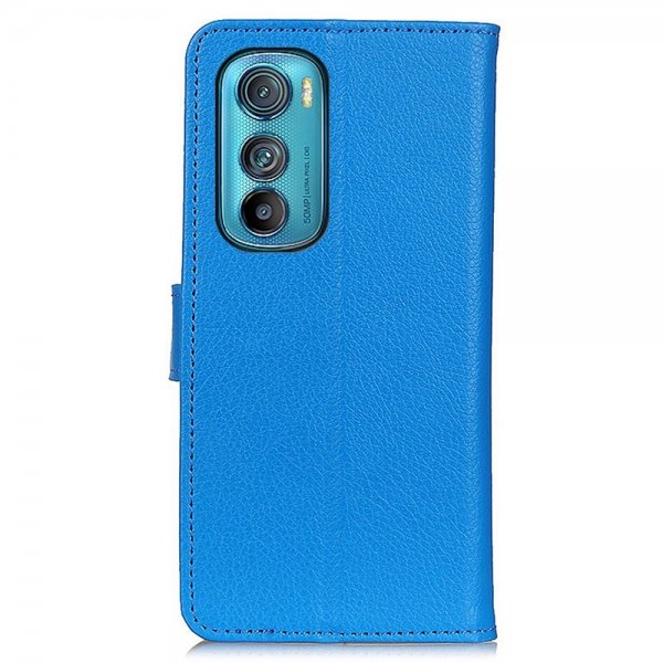 Motorola Edge 30 Etui Litchi Blå