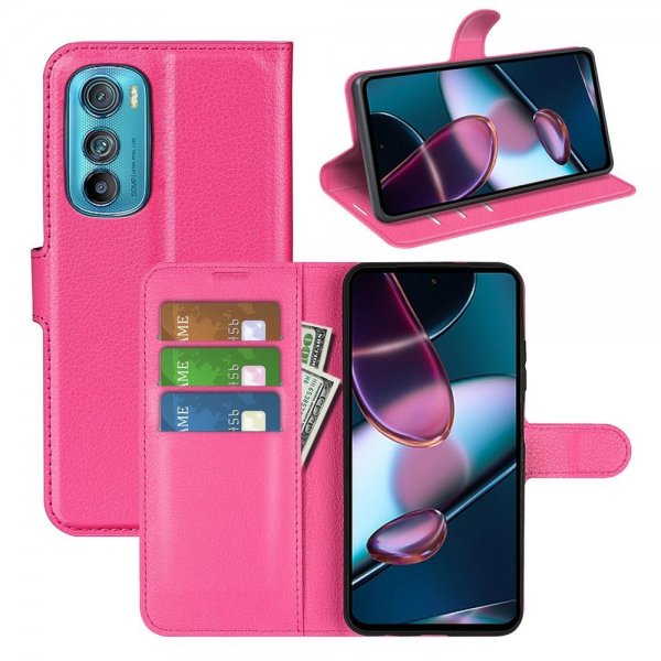 Motorola Edge 30 Cover Litchi Magenta