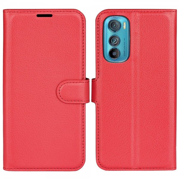 Motorola Edge 30 Etui Litchi Rød