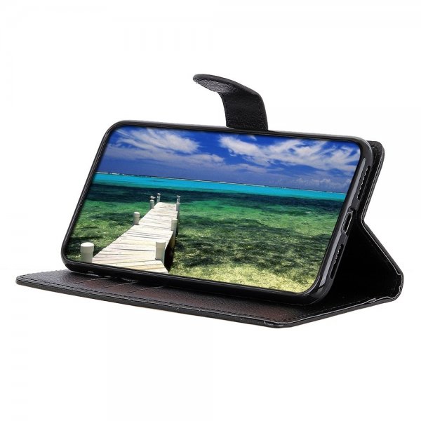 Motorola Edge 30 Etui Litchi Sort