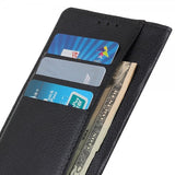 Motorola Edge 30 Etui Litchi Sort