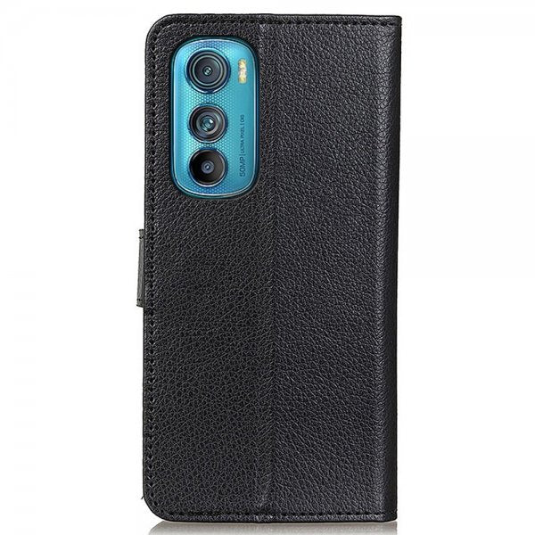 Motorola Edge 30 Etui Litchi Sort