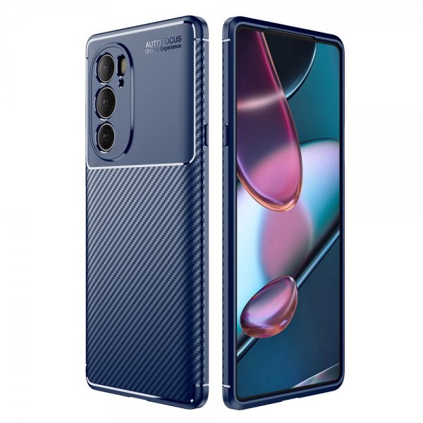 Motorola Edge 30 Pro Cover Kulfibertekstur Blå