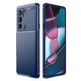 Motorola Edge 30 Pro Cover Kulfibertekstur Blå