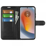 Motorola Edge 50 Fusion Etui Litchi Sort