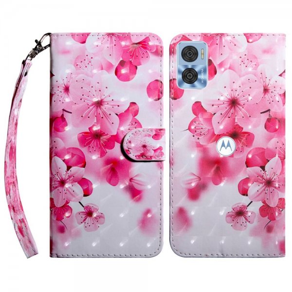 Motorola Moto e22i Cover Motiv Røde Blomster