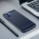 Motorola Moto G14 Cover Børstet Kulfibertekstur Blå