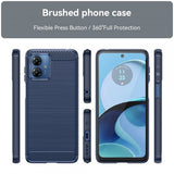 Motorola Moto G14 Cover Børstet Kulfibertekstur Blå