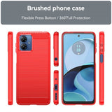 Motorola Moto G14 Cover Børstet Kulfibertekstur Rød