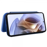Motorola Moto G200 Cover Kulfibertekstur Blå