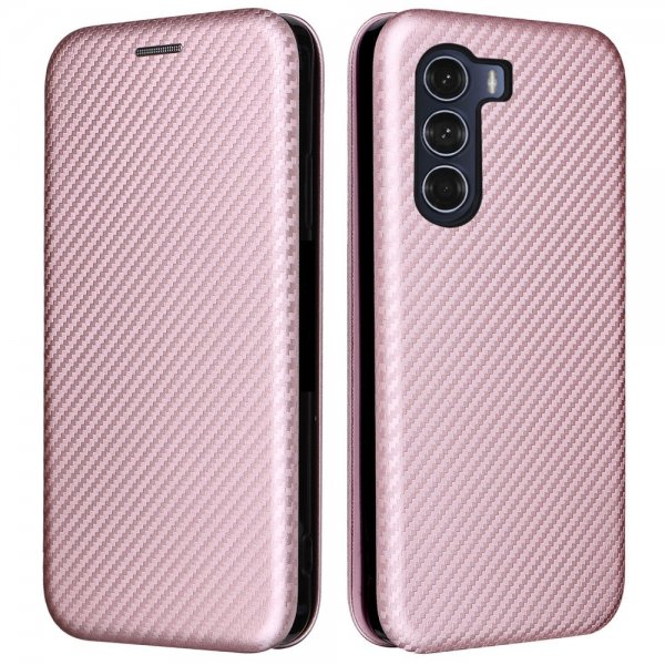 Motorola Moto G200 Cover Kulfibertekstur Rosaguld
