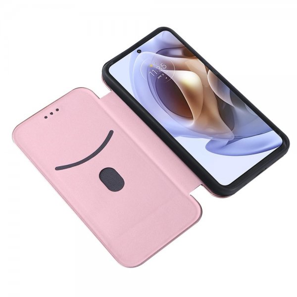 Motorola Moto G200 Cover Kulfibertekstur Rosaguld