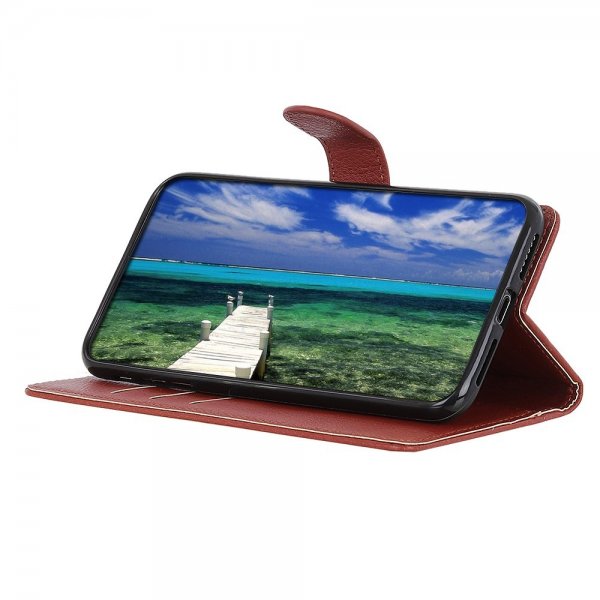 Motorola Moto G200 Cover Litchi Brun