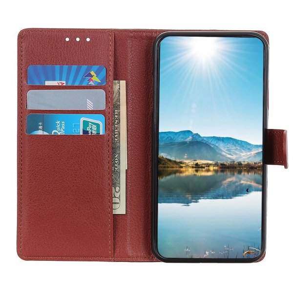 Motorola Moto G200 Cover Litchi Brun