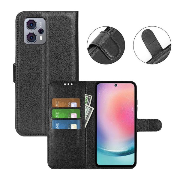 Motorola Moto G23 Cover med Stand Sort