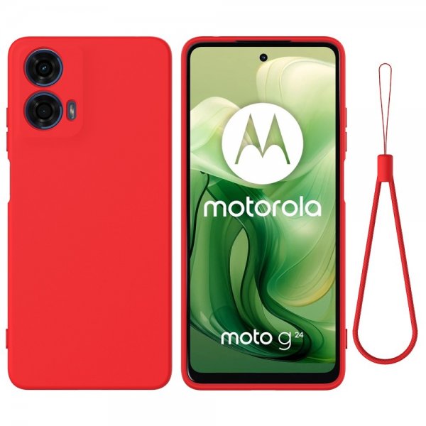 Motorola Moto G24 Power Cover med strop silikone rød