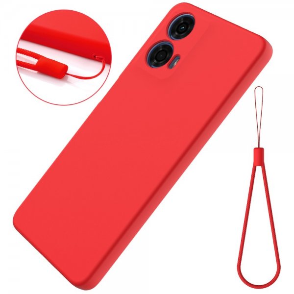 Motorola Moto G24 Power Cover med strop silikone rød