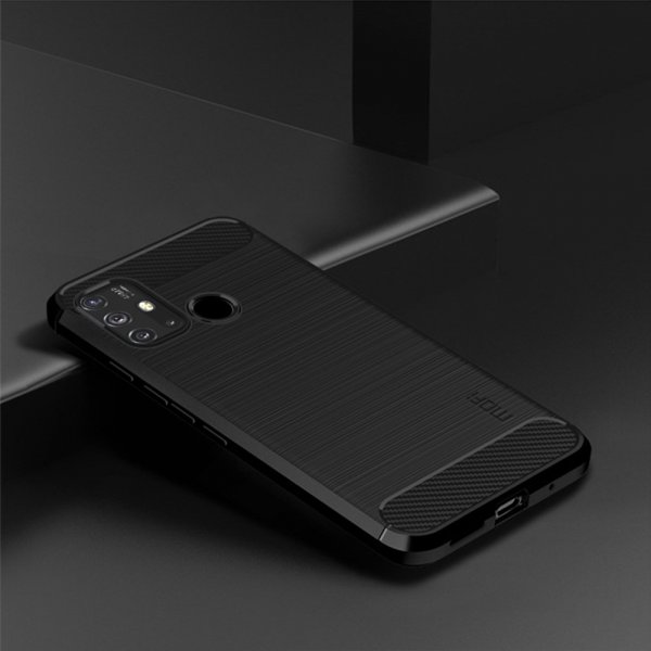 Mofi Motorola Moto G30 Cover Børstet Kulfibertekstur Sort