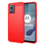 Mofi Motorola Moto G53 5G Cover Børstet Kulfibertekstur Rød