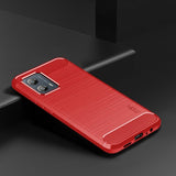 Mofi Motorola Moto G53 5G Cover Børstet Kulfibertekstur Rød