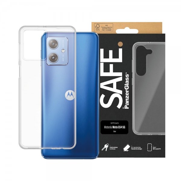 SAFE by PanzerGlass Motorola Moto G54 Skal Soft TPU Case Transparent