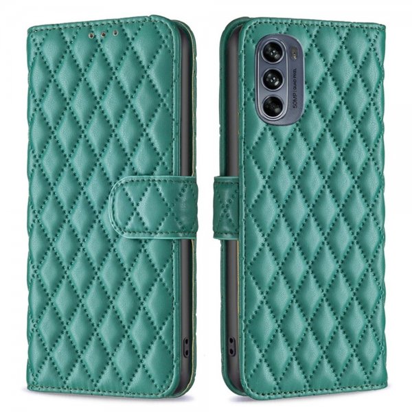 Motorola Moto G62 5G Cover Rhombusmønster Grøn