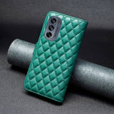 Motorola Moto G62 5G Cover Rhombusmønster Grøn