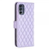 Motorola Moto G62 5G Cover Rhombusmønster Lilla