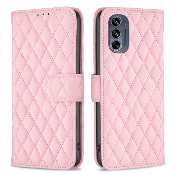 Motorola Moto G62 5G Cover Rhombus-mønster Rosa