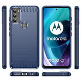 Motorola Moto G71 5G Cover Børstet Kulfibertekstur Blå