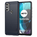 Mofi Motorola Moto G71 5G Cover Børstet Kulfibertekstur Blå