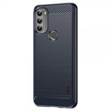 Mofi Motorola Moto G71 5G Cover Børstet Kulfibertekstur Blå