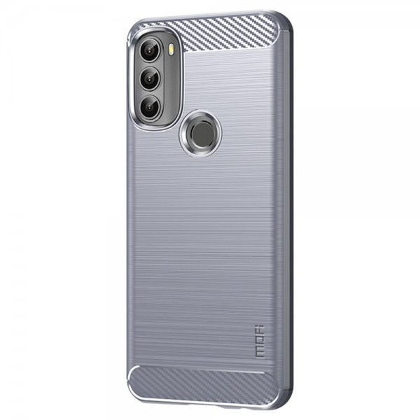 Mofi Motorola Moto G71 5G Cover Børstet Kulfibertekstur Grå
