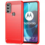 Motorola Moto G71 5G Cover Børstet Kulfibertekstur Rød