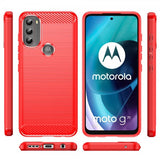 Motorola Moto G71 5G Cover Børstet Kulfibertekstur Rød