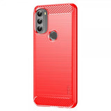 Mofi Motorola Moto G71 5G Cover Børstet Kulfibertekstur Rød